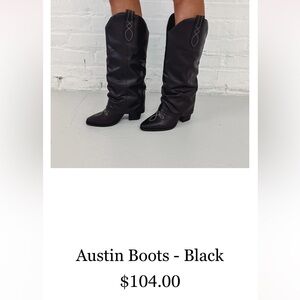 Black Indie Collection boots. Size 9, wide calf friendly. New, never worn.